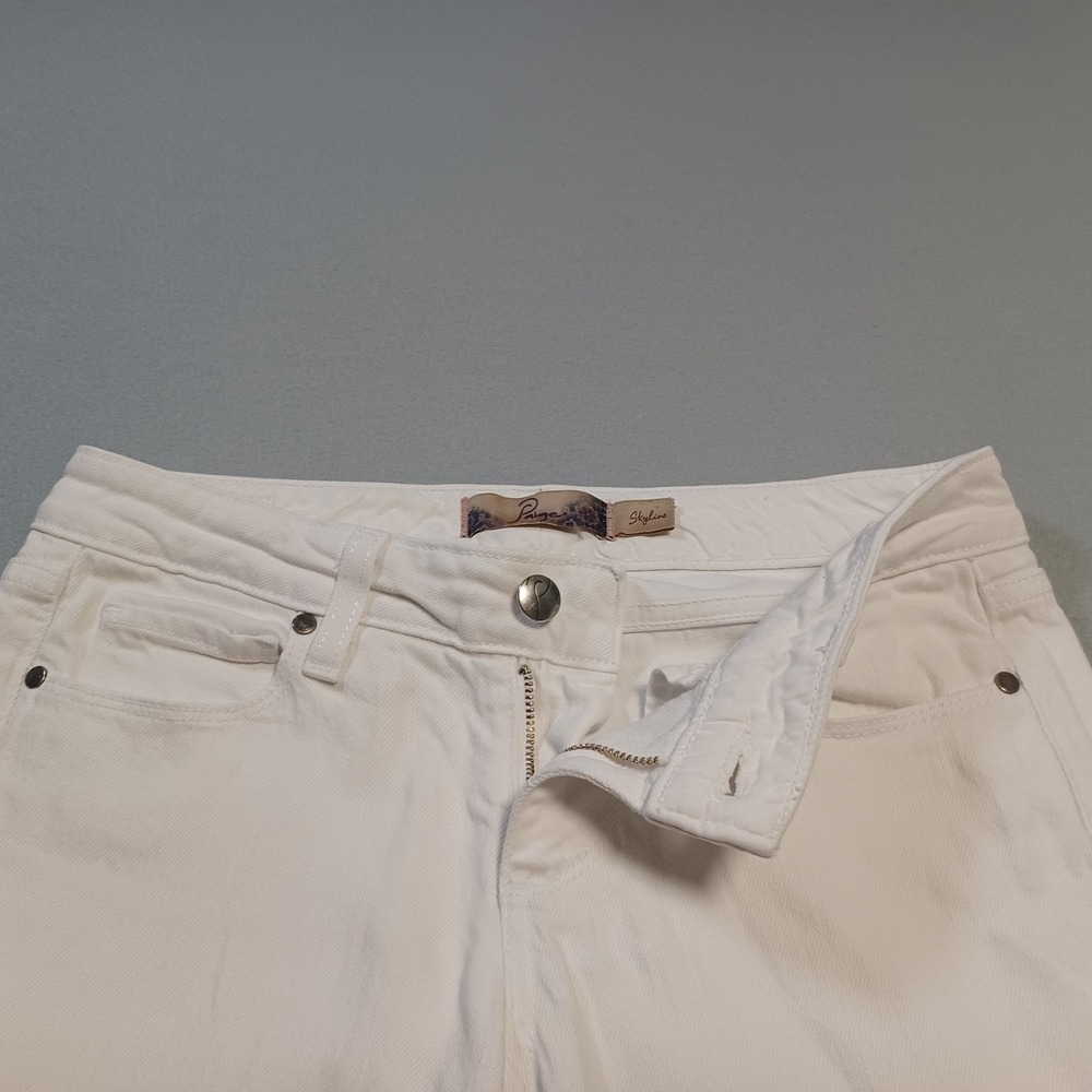 Paige Skyline Skinny Jeans White Denim Size 25 Made in USA Womens - Picture 11 of 15
